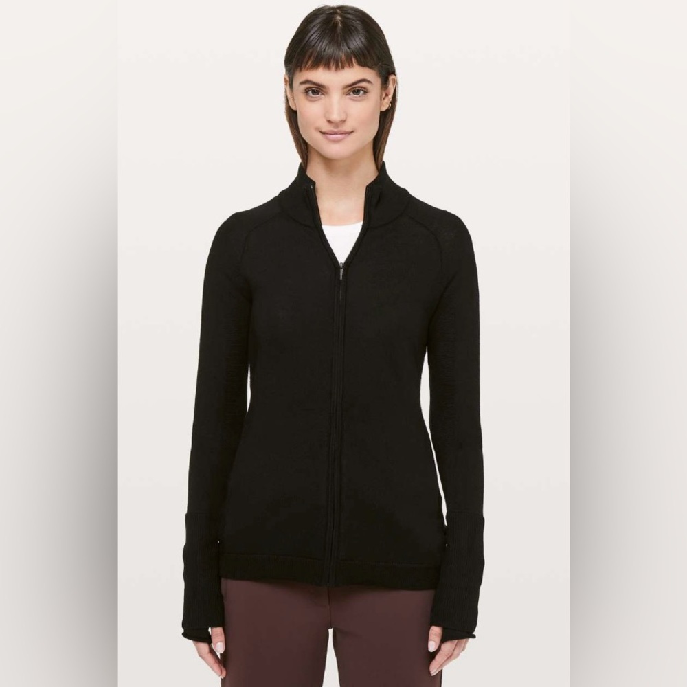 NWT Lululemon Time To Thrive Sweater Jacket in Black Size 8